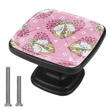 Simpatici unicorni si innamorano Pomelli per Porta Set di 4 Pomelli per Mobili Manopole per Cassetti Cucina Armadio Vetro