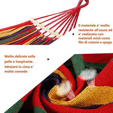 You's Auto Amaca in Cotone da Esterno per Giardino Singolo Amaca da Giardino 240 x 80 cm Fino a 200KG con Corda 2 x 2m per Viaggio Camera e Giardino (con Supporto)