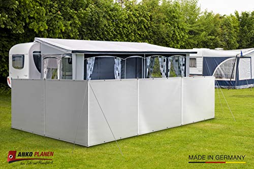 AN-KO Trading - Paravento da campeggio, al metro, in telone per camion, stabile, Grigio chiaro RAL7035., 140cm hoch