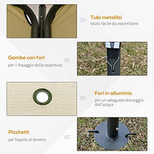 Outsunny Gazebo da Esterno o Giardino in Metallo e Poliestere Beige con Doppio Tettuccio 3.5 x 3.5m