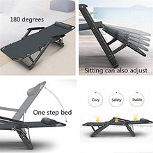 Lettini da sole Reclinabili, Lettino da sole reclinabile Sedia pieghevole nera, Sdraio da balcone per casa, Lettino da ufficio, Sedia da campeggio portatile da spiaggia da giardino, Regolazione a 10 v