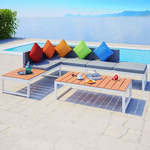 vidaXL Set Divano Angolare da Giardino 19 pz in Alluminio e WPC Sofà Poltrone