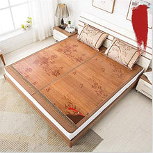 Tappeto in bambù, estivo in bambù, pieghevole, double face, estivo, seta di ghiaccio, sedili in rattan a doppia densità, tappetino per climatizzazione, senza ardiglione naturale, 1,8 x 2,0 m