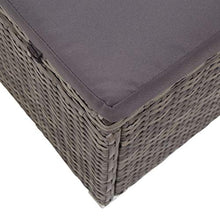 Festnight Lettino Prendisole con Tettuccio e Cuscino in Polyrattan Grigio Sedie a Sdraio da Giardino 195 x 60 x 110 cm Rattan Grigio + Cuscino Grigio Scuro