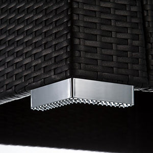 TecTake 800904 Set di Mobili Rattan, Divano + Poltrona + Tavolo, Arredamento da Giardino, 2X Set di Rivestimenti per Cusci, 4 Cuscini Extra, Viti in Acciaio Inox (Nero)