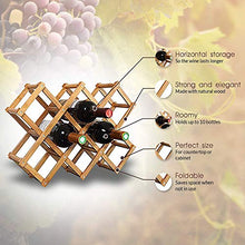 Anyeat Legno per 10 Bottiglie di Vino, Portabottiglie di Vino con Ripiani Pieghevoli Spazio Minimo Portabottiglie Tradizionale Ideale per Conservare Vini di Alta qualità