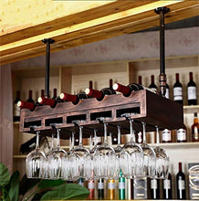 ZYLZL Portabottiglie, Bar, Ristorante, Appeso, Portabicchieri, Metallo, Portabottiglie per Bicchieri da Vino in Legno Massello Retrò Europeo per Cucina,Bronzo