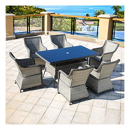 HLZY Tavolo in Vimini in Rattan mobili in Patio e Set Sedia, Patio Mobili da Giardino Tavolo e sedie Set Patio Conservatorio Indoor Outdoor per Garden Outdoor Piscina