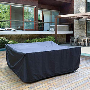 HUACHENG Copridivano Nero per Esterni Mobili da Giardino per Patio Coprisedili Impermeabili Coprisedili per Neve da Pioggia Copridivano per Divano da Tavolo Sedia Antipolvere-Nero, 230X165X80cm