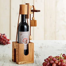 Casa Vivente Rompicapo in Legno Scuro per Bottiglie, Confezioni Regalo, Scatole Portabottiglie Vino, Giochi di Pazienza