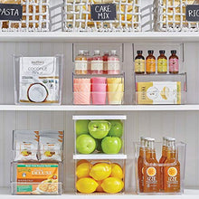 mDesign Organizer frigorifero in plastica – Scatola da cucina con parte anteriore aperta per frigo e armadietti – Contenitori cibo ideali per diversi tipi di alimenti – Set da 2 – trasparente