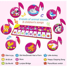 AFANG Tappeto Musicale Bambini, Tappetino Ballo Tappeto Pianoforte Portatile 8 Suoni Strumenti, Regali Compleanni Feste Varie Piccoli (110 * 36 Cm) Ballo Divertente Bimbi Ragazze Tappetino
