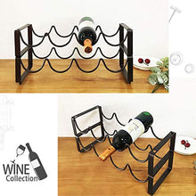 YunNasi Portabottiglie da Vino Impilabile in Metallo Cantinetta per 4 Bottiglie Scaffale Supporto per Bottiglie di Vino (Set di 2, Marrone)
