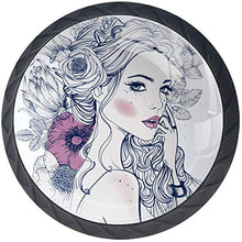 Donne sexy farfalla fiore Pomelli per Porta Set di 4 Pomelli per Mobili Manopole per Cassetti Cucina Armadio Vetro