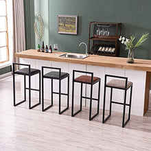 CMX-Barhocker Sgabello da Bar Quadrato in Pelle PU con Schienale, Gamba in Metallo, Sedia da Pub, sedie Alte da Cucina per Sala da Pranzo e Soggiorno
