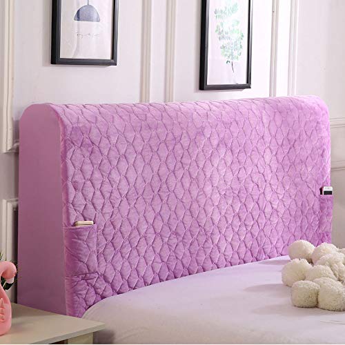 Fodera Per Testata Letto In Velluto Di Cristallo Di Lusso Copertura Per Testiera Trapuntata Singola/Doppia In Legno/Pelle/Tessuto Schienale Per Letto Fodera Per Protezione Decorazione,Purple2-200cm