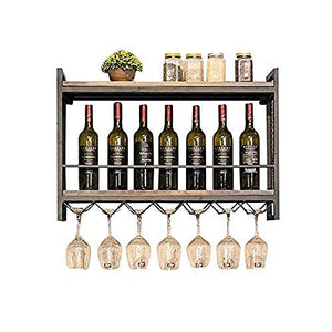 Portabottiglie Da Parete In Metallo Porta Bottiglie E Vetro Portabottiglie Per Vino- Portabottiglie Vintage Europeo, Calici Da Esposizione Per Vino, Decorazione Bar Da Cucina Per Casa