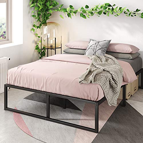 ZINUS Lorelai 36 cm Telaio del letto a piattaforma in metallo | Supporto doghe in metallo | Spazio di archiviazione sotto al letto | Facile da montare | 140 x 190 cm | Nero