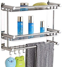 Bollitore Semplice Mensole Bagno Perforato portasciugamani in Acciaio Inox Ganci Scaffale Bagno Bagno Hardware Ciondolo vetrine d'Argento UOMUN (Size : Second Floor 50cm)