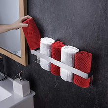 YIGII Porta Asciugamani Ospiti - Mensole Portasciugamano da Bagno Porta Salviette Adesivo per Riporre Gli Asciugamani Ospite, 40CM, Acciaio Inox
