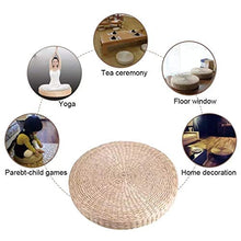 zhengowen Sedili Tatami Meditazione Rotonda Meditazione Modifica Soft Pouf Pouf Tatami Cuscino Cuscino da Pavimento Meditazione Yoga Rotondo Cuscino del Sedile Cuscino in Erba Intrecciata