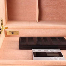 FxsD Cigar Box, Cedar Fodera, Grande capacità a Due Zone 4 Cedar Cigar Humidor con igrometro e umidificatore ## (Color : A)