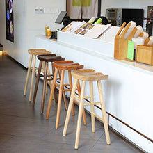 Sgabelli da bar Seggiolone in Legno Massello Sgabello da Bancone per La Colazione Cm Altezza 75 Cm con Poggiapiedi per Cucina Soggiorno Ristorante Caffetteria Pub(Color:Noce Nera)