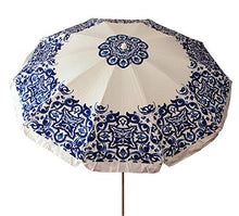 Si.trade s.r.l. Ombrellone Spiaggia Giardino Bianco Maioliche Kalat 50020 (Blu)