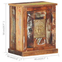 vidaXL Comodino Decorato con Buddha 40x30x50 cm in Legno di Recupero
