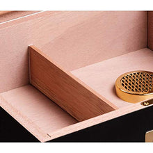 XUSHEN-HU Cigar Humidor, Cigar Box umidificazione, Legno di Cedro Idratante Seal Good Mood, Good Life (Colore: Nero) Sigaro