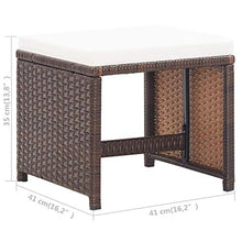 SKM Sgabelli da Giardino 2 pz con Cuscini in Polyrattan Marrone