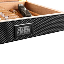 Cigar Box, Cigar Humidor, Legno di Cedro Cigar Box, umidificatore, Grande capacità del Modello in Fibra di Carbonio Alta qualità (Size : 25.9x22x6.8cm)