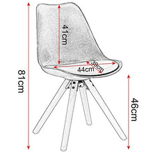 WOLTU BH52ws-1 Sedia Sala da Pranzo Sgabello con Schienale in Plastica e Ecopelle Senza Braccioli Gambe di Legno Bianco