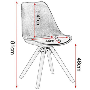 WOLTU BH52ws-1 Sedia Sala da Pranzo Sgabello con Schienale in Plastica e Ecopelle Senza Braccioli Gambe di Legno Bianco