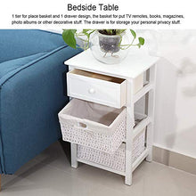 1 PZ Camere da Comodino Supporto 2 Tiers 1 Cassetto Camera da Letto Organizzatore Cabinet Canestro Cestino (Bianca)