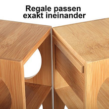 Gräfenstayn® 30543 cremagliera del vino CUBE - impilabile in legno di bambù per 5 bottiglie di vino per posizionare, collocazione o per montaggio a parete, ampliabile, Dimensioni 13,5x12x53 cm