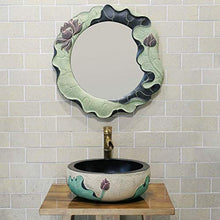 Washbasin Lavabo in Stile Cinese Moderno Minimalista Rotondo Art Bagno WC Piccolo lavabo Lotus sopra lavabo (40 x 15 cm)