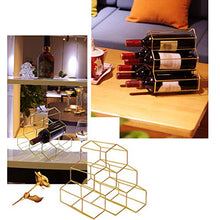 Pandao Portabottiglie per Vino, Portabottiglie da Tavolo a Nido dape, Portabottiglie Orizzontali per Vino, Portabottiglie per Vino da 6 Bottiglie, Portabottiglie per Vino Moderno in Metallo