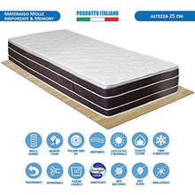 Comprarredo Materasso singolo memory e molle biconiche rinforzate STRONG 80x190 altezza 25 cm, ortopedico fino a 130 kilogrammi di portanza con lato estivo/invernale