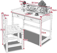 Tavolo da studio per bambini in legno con tavolo da studio regolabile per studenti, libreria, tavolo per la casa, set (colore: vernice Dimensioni: 100 cm) -100 cm_non verniciato