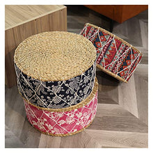LINMAN Nordic Simple Handmade Futon Cuscino Giapponese Tatami Paglia Tessuto Sgabello Imbottito Rotondo Baia Finestra Bohemian Tappetino (Color : A, Dimensione : 40x40x20cm)
