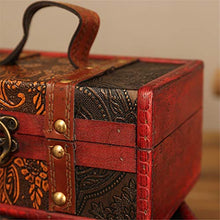 HO-TBO Valigia Decorativo Arredamento in Legno Cassa con Cinghie Bagagli Treasure Box Stash Annata Antica di Stile for Keepsake Giocattoli Foto Memorie Armadio Decorazione Camera Visualizza Crafts