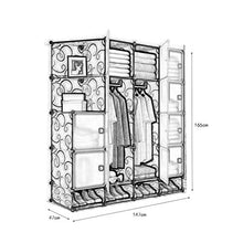 XuQinQin Armadio, assemblato Armadio, Armadio Semplice, Doppio Armadio, Telaio in Acciaio, plastica Assemblea, Armadio, Governo di immagazzinaggio Armadio (Color : A, Size : 147x47x165cm)
