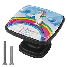 Unicorno arcobaleno 4 PCS Pomelli per Porta, Pomolo per Mobile, Pomelli per Mobili con Viti, Maniglia per Armadietto, Pomelli per Porta, Pomelli per Cassetti per Porta, Armadio, Cassetto e Credenza