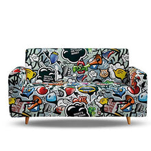 Tanboank Copridivano 3 Posti Elasticizzato Graffiti Grigi Copridivani Chaise Longue Relax Antimacchia Gatto AntiGraffio Copridivano Angolare Universale per divani con penisola 190-230 cm