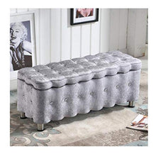 Pouf Panca Ottomana Stoccaggio Ottomano Bench Poggiapiedi Trapuntato in Tessuto Imbottito Scarpe Panca Living Room Divano Banco Bedroom End Sgabello Poggiapiedi con Ascensore Top