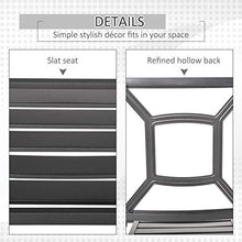 Outsunny Set Tavolo e 2 Sedie da Giardino in Acciaio Nero per Esterni, Terrazzo, Blacone, 3 Pezzi