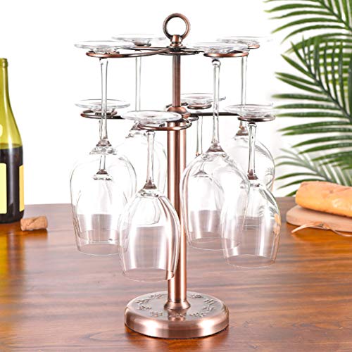 ZBYL Porta Bottiglie e armadietti da Vino, Supporto per Bicchiere da Vino da Appoggio 8 Bicchiere di Vino Holder Storage, Supporto a Testa in Giù Appeso Tazza organizzatore Display