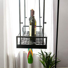 Wine Rack, Vino Rack supporto di vetro di vino Capovolto Wine Rack regolabile Rustico Ferro Hanging Calici Rack decorazione del soffitto Mensola for Bar Ristoranti Cucine rack, 60cm (23.6in), 60cm (23
