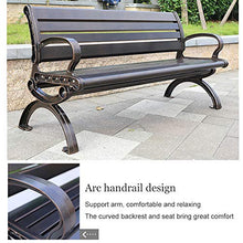 Panca da giardino panca per il tempo libero all'aperto, sedile da parco stabile in alluminio pressofuso per 3 persone, panche in metallo resistenti alle intemperie e alle intemperie per terrazze
